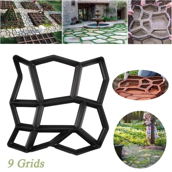 DIY Garden Pavement Mold | Plastic Road and Path Paving Mould for Brick Stone Design - Image 4