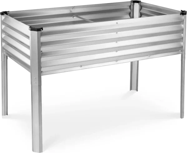 Galvanized Raised Garden Bed with Legs | 48x24x31in Elevated Planter Box for Vegetables & Flowers - Image 7