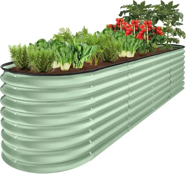 Best Choice Products 8x2x2ft Metal Raised Garden Bed, Oval Outdoor Deep Root Planter Box for Vegetables, Herbs w/ 4 Support Bars - Image 13