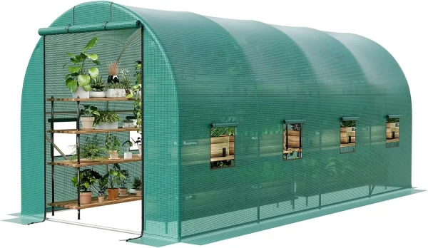 Galvanized Steel Tunnel Greenhouse 28x10x7.5 ft | Large Garden Hot House for Home Gardening & Seed Germination - Image 9