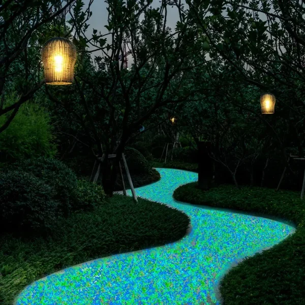 1000Pcs Mini Luminous Stones Pebbles Glow In The Dark Outdoor Pool Walkways Path Patio Lawn Garden Glow Stones Decorations - Image 4